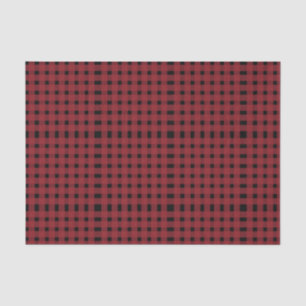 Red Black Gingham Pattern Seidenpapier