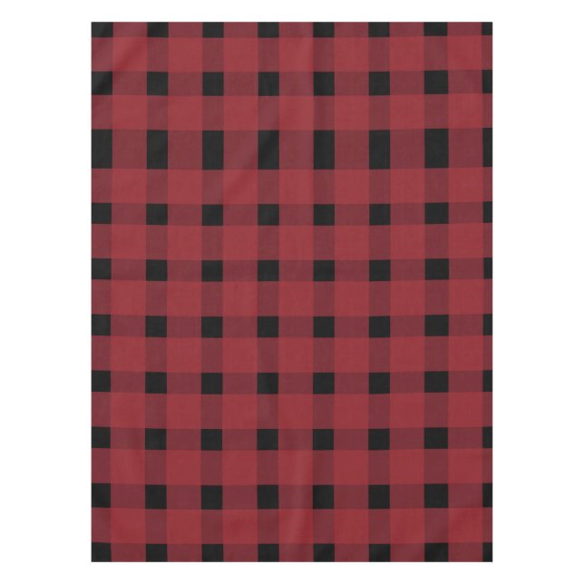 Red Black Gingham Pattern Tischdecke (Vorderseite)
