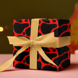 Red & Black Giraffe Muster Geschenkpapier