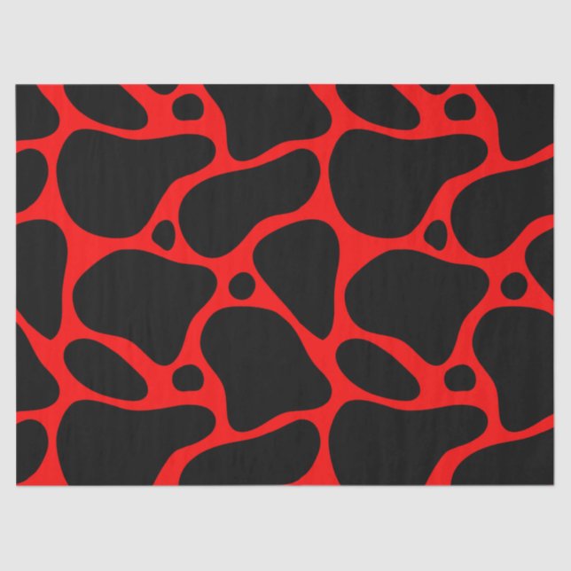 Red & Black Giraffe Muster Seidenpapier (Vorderseite)