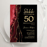 Red Black Gold Agate Überraschung 50. Geburtstag Einladung<br><div class="desc">Rot Schwarz und Gold überraschen 50. Geburtstagsfeier Einladung. Elegantes modernes Design mit Aquarellfarben-marmorgeode Hintergrund,  Imitats Glitzer Gold und Typografie Skript-Schriftart. Die trendige Einladungskarte eignet sich perfekt für eine stilvolle Damenfeier. Gedruckte Zazzle-Einladungen oder Sofortdownload digitaler Druckvorlage.</div>