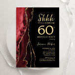 Red Black Gold Agate Überraschung 60. Geburtstag Einladung<br><div class="desc">Rot,  Schwarz und Gold überraschen 60. Geburtstagsfeier Einladung. Elegantes modernes Design mit Aquarellfarben-marmorgeode Hintergrund,  Imitats Glitzer Gold und Typografie Skript-Schriftart. Die trendige Einladungskarte eignet sich perfekt für eine stilvolle Damenfeier. Gedruckte Zazzle-Einladungen oder Sofortdownload digitaler Druckvorlage.</div>