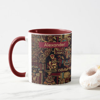 Red Black & Gold Aztec Inspired Design Tasse
