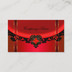 Red Black Gold Elegante Boutique Rotes Profil Visitenkarte