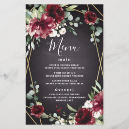 Red Black Gold Floral Élégant Mariage Cartes de me