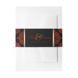 Red Black Gold Hochzeit Einladungsbanderole