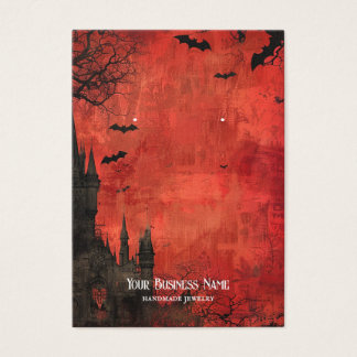 Red Black Gothic Halloween Earring Display Card