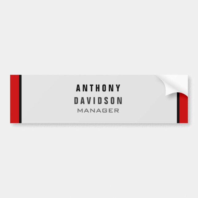 Red Black Gray Border Pattern Business Card Autoaufkleber (Vorne)