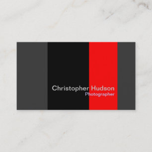 Red Black Gray Fotografy Business Card Visitenkarte