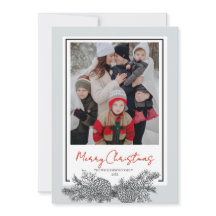 Red Black Gray Modernes Elegantes Foto Weihnachten