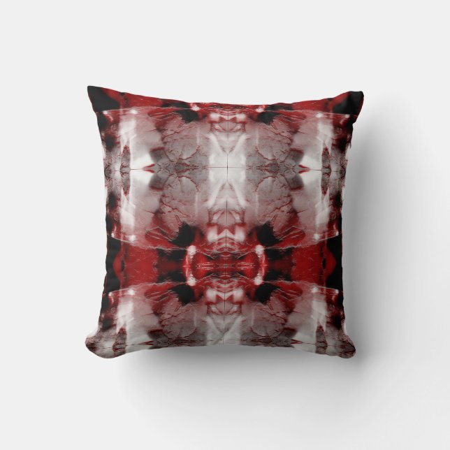Red Black Gray White Native American Southwest Loo Kissen (Vorderseite)