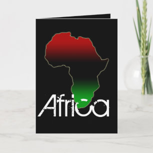 Red Black & Green Africa Continental Grußkarte Karte