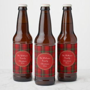 Red Black Green - Cosy Plaid Bierflaschenetikett