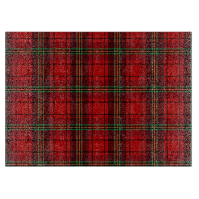 Red Black Green Cosy Plaid Schneidebrett (Vorderseite)