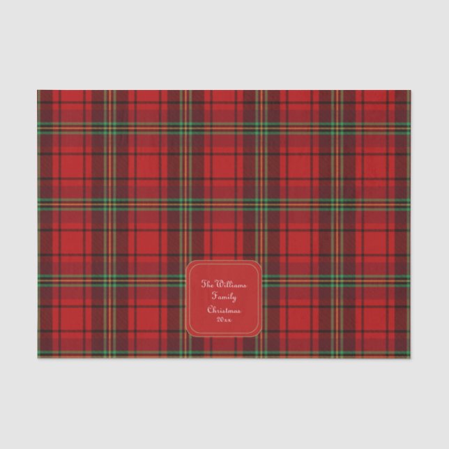 Red Black Green Cosy Plaid Seidenpapier (Vorderseite)