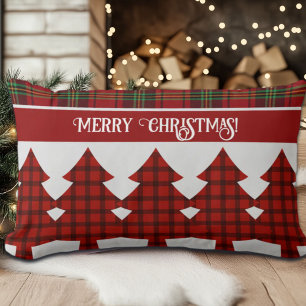 Red Black Green Cosy Tartan Lendenkissen