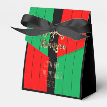Red Black Green Elegant Script Joyous Kwanzaa