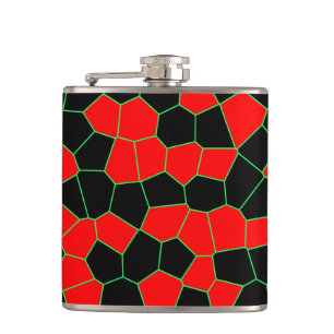 Red Black Green Flachmann