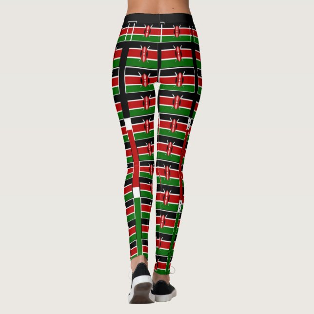 Red Black Green Flag Kleidung Leggings (Rückseite)