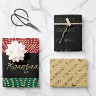 Red Black Green Geschenkpapier Set