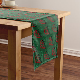 Red Black Green Kinara Striped Hearts Kwanzaa Großer Tischläufer
