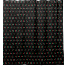 Red Black Green Snowflakes Kwanzaa Hintergrund Duschvorhang