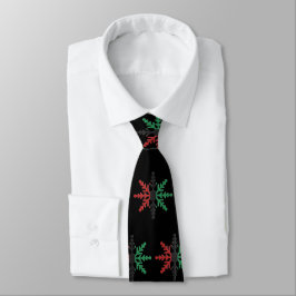 Red Black Green Snowflakes Pattern Kwanzaa Krawatte
