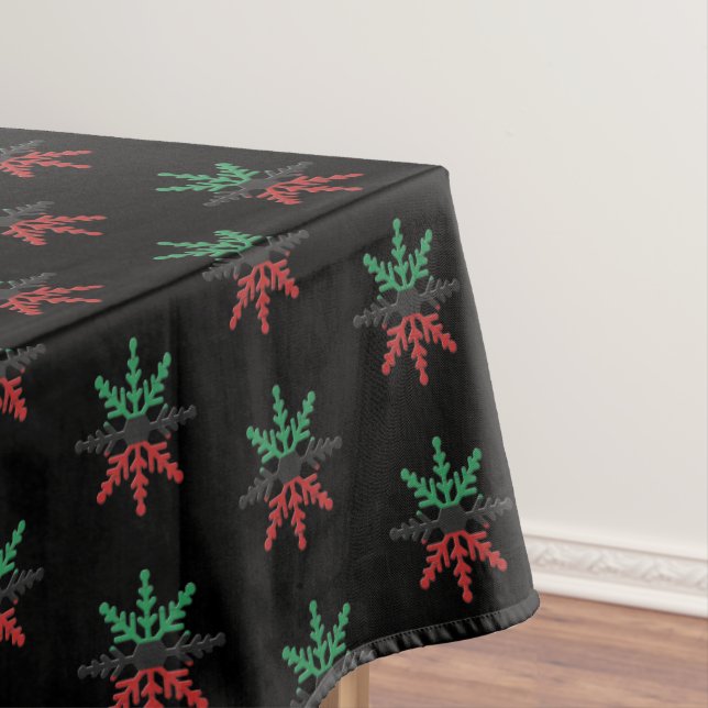 Red Black Green Snowflakes Pattern Kwanzaa Tablecl Tischdecke (Beispiel)