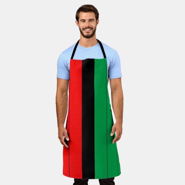 Red Black Green Strip Muster Kwanzaa Schürze (Getragen)