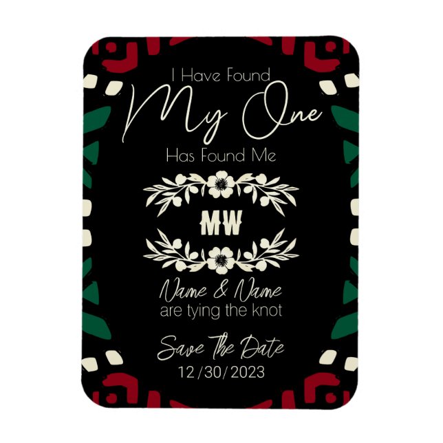 Red Black Green Tribal African Save the Date Magnet (Vertikal)