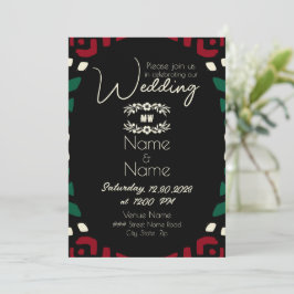Red Black Green Tribal African Wedding Einladung
