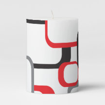 Red Black Grey White Retro Squares Muster