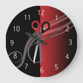 Red & black hair salon clock große wanduhr