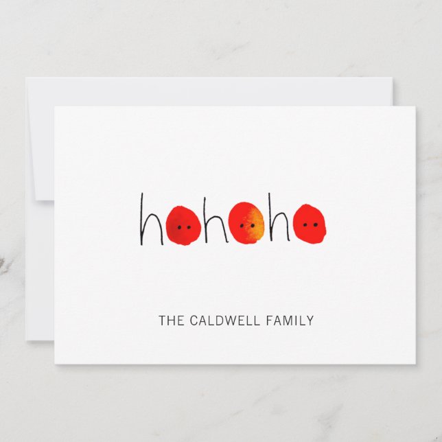 Red & Black Ho Ho Ho Hand bemalt Weihnachten (Vorderseite)