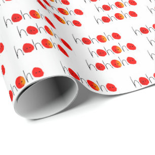 Red & Black Ho Ho Ho Hand bemalt Weihnachten Geschenkpapier