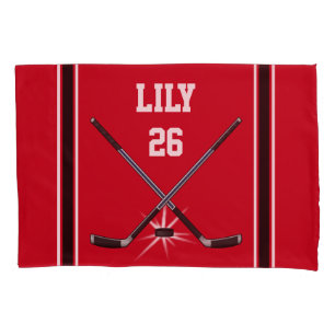 Red Black Hockey Pillowcase für Lily bestellen Kissenbezug