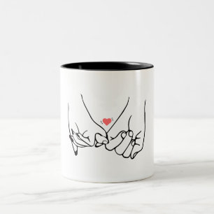 Red Black Illustriert Valentine Day Liebe Zweifarbige Tasse