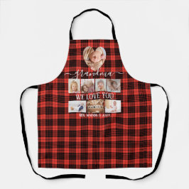 Red Black Kariert 8 Foto Collage Geschenk Personal Schürze
