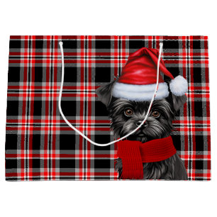 Red Black Kariert Affenpinscher Hund Lover Holiday Große Geschenktüte