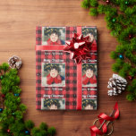 Red Black Kariert Custom Foto Christmas Holiday Geschenkpapier<br><div class="desc">Red Black Kariert Custom Foto Weihnachtswrapping Paper</div>