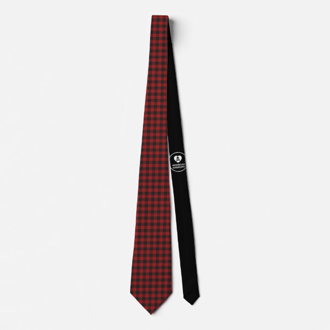 Red Black Kariert - Emo - Neck Tie Krawatte (Vorderseite)