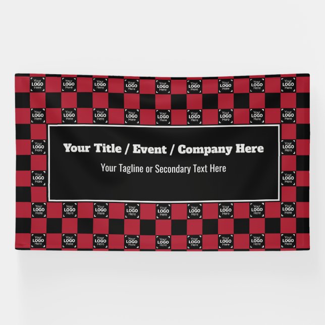 Red Black Karo - Corporate Event / Messe Banner (Horizontal)