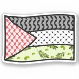 Red & Black Keffiyeh Palestine Flag Heritage Aufkleber