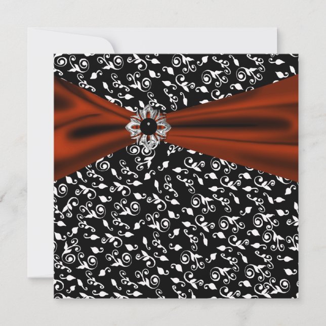 Red Black Krawatte Party Elegante Schwarze Party E Einladung (Vorderseite)