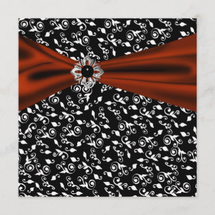 Red Black Krawatte Party Elegante Schwarze Party E Einladung