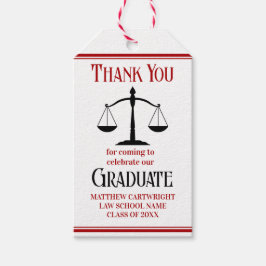 Red Black Law School Custom Graduation Party Geschenkanhänger