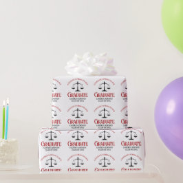 Red Black Law School Graduation Party Geschenkpapier