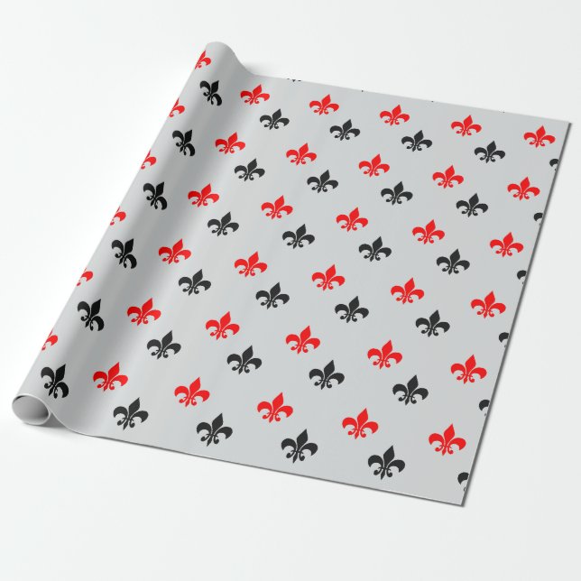 Red Black Lilie Geschenkpapier (Ungerollt)