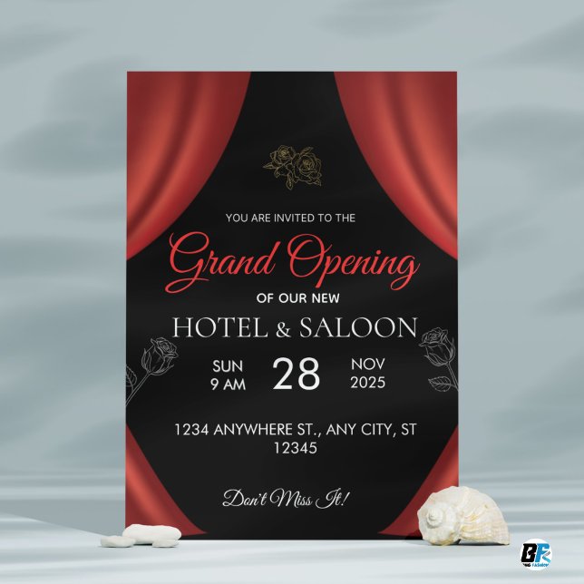 Red & Black Lines New Business Grand Opening Einladung (Von Creator hochgeladen)