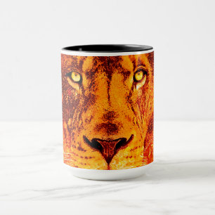 Red Black Lion on Fire Tasse